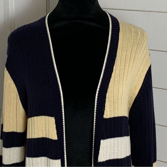 Vintage Koret Striped Cardigan Woman’s size medium old money Classic - Picture 2 of 16
